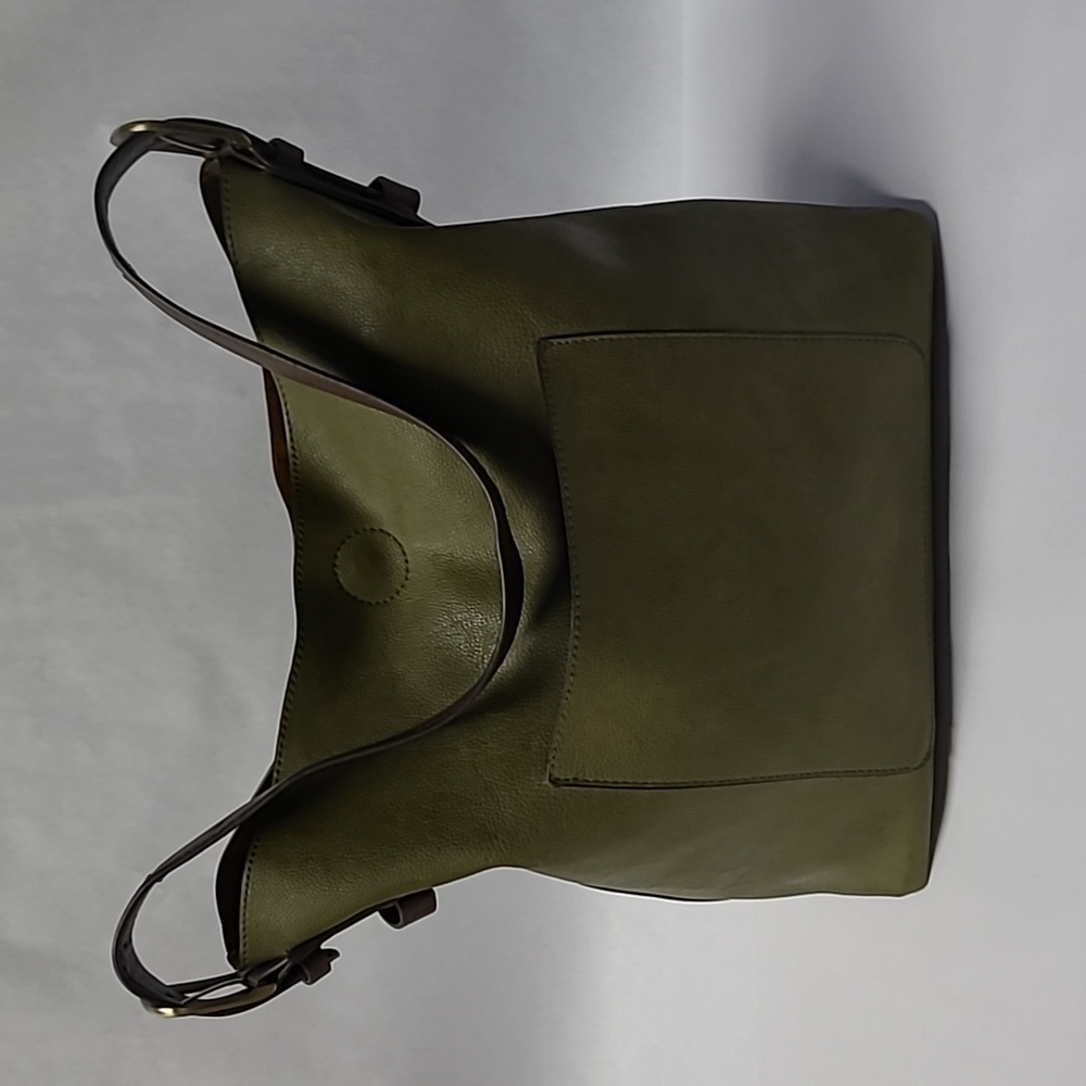 Olive Green Women's Leather Shoulder Bag